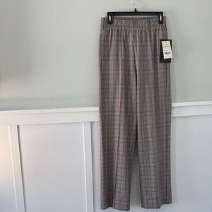 NWT Tuckernuck Plaid Pants - pull-on with belt loops; Gray/brown